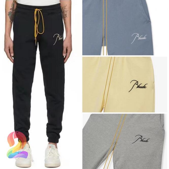 

Embroidered Trousers Vintage Drawstring Terry Sweatpants