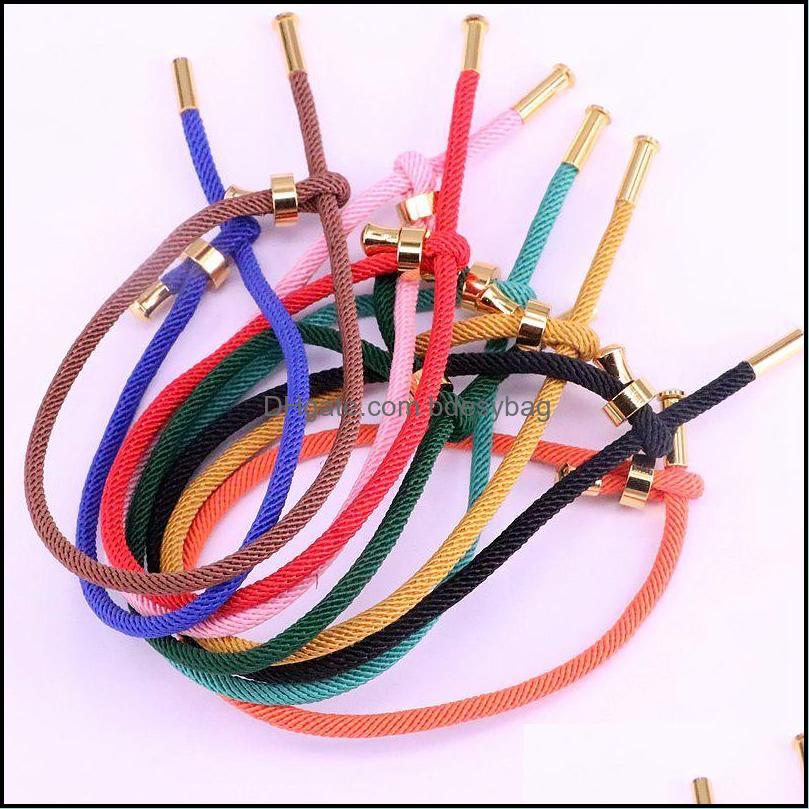

Charm Bracelets 20Pcs Whole Mticolor Waxed Thread Cotton Cord String Strap Bracelet For Making Jewelry Findings Drop Deliv Bdesybag Dh1Si