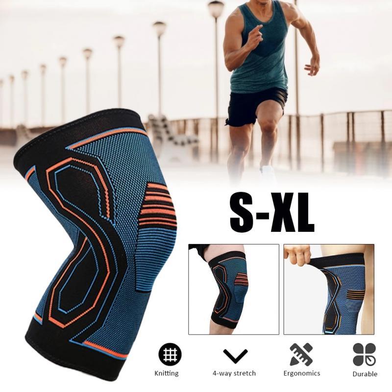 

Elbow & Knee Pads 1pcs Sport Kneepad Gym Volleyball Basketball Security Protection Support Knitted Compression Pad For Adult, Blue