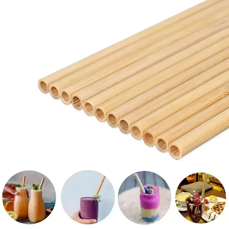 

Natural 100% Bamboo Drinking Straws Eco-Friendly Sustainable Bamboo Straw Reusable Drinks Straw for Party Kitchen 20cm sxmy27