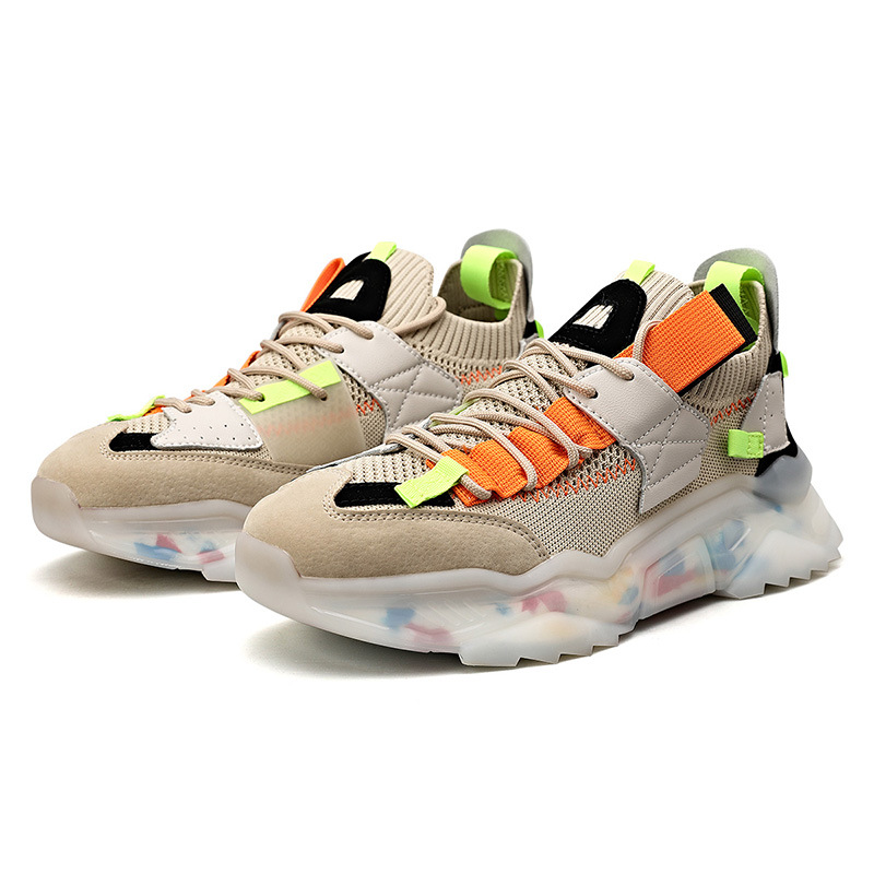 

dad shoes chunky sneakers for women men unisex New Breathable Street Shoes Men Transparent Sole Fashion Sneakers Man, Black
