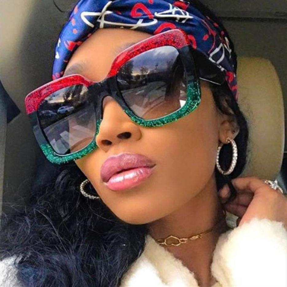 

Vintage Brand Square Sunglasses Women Fashion Red Green Oversized Sun Glasses Female Trend Retro Shades Lentes De Sol2674