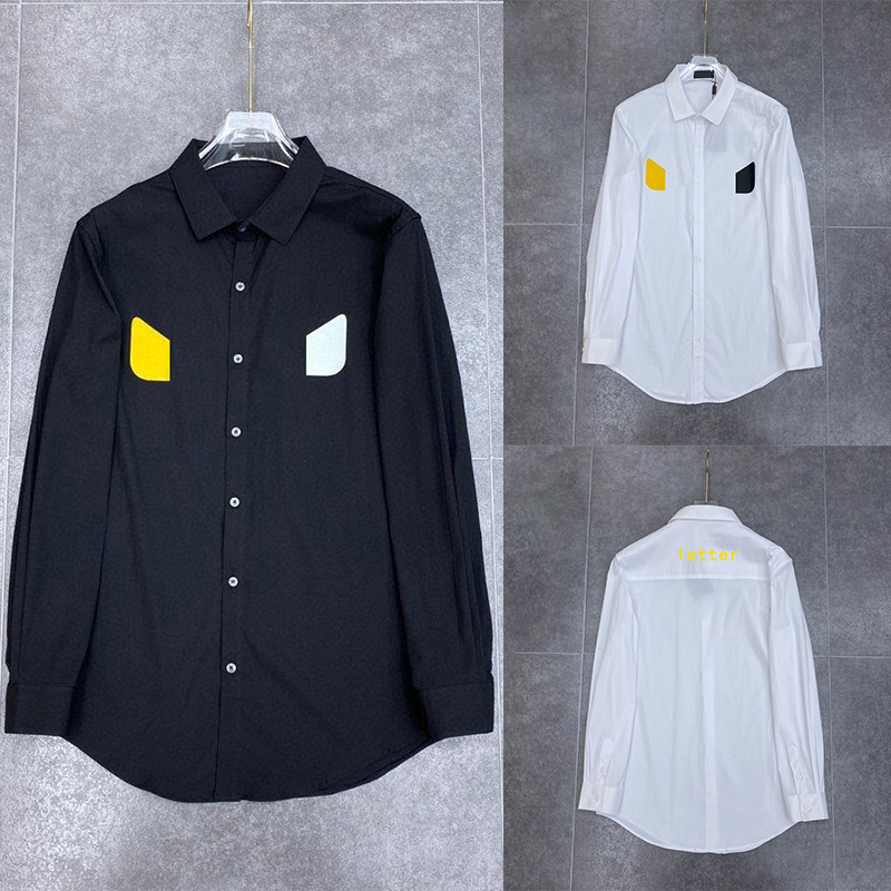 

2022 New Men Fendi Shirts Shirt Long Sleeve Mens Casual Shirt Monster Eyes Printed Fashion Women Loose Tops -2XL, Extra shipping cost