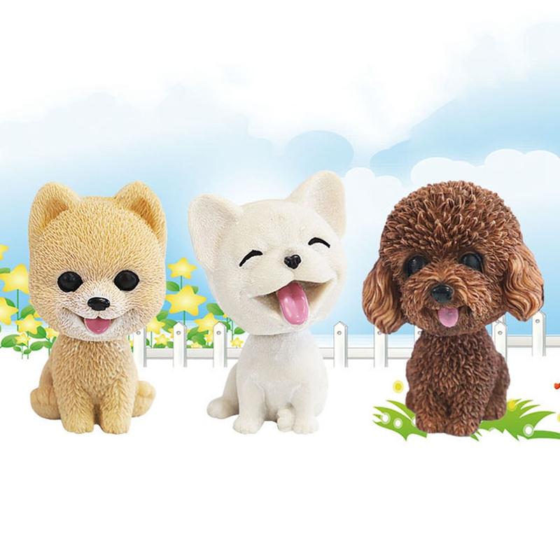 Décorations d'intérieur Hochant la tête Chien Drôle Secouant La Tête Jouets Mignon Bobblehead Chiot Poupées Balançoire De Voiture Ornements Maiso