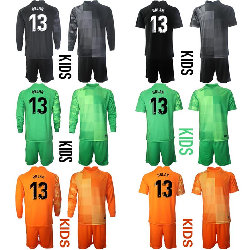

kids Baby-Kit 2021 2022 13# Oblak Goalkeeper football Jersey Atletic-o de Madrid Home Stadium 7 Griezmann KIT sets uniform Away Sh202m, #4