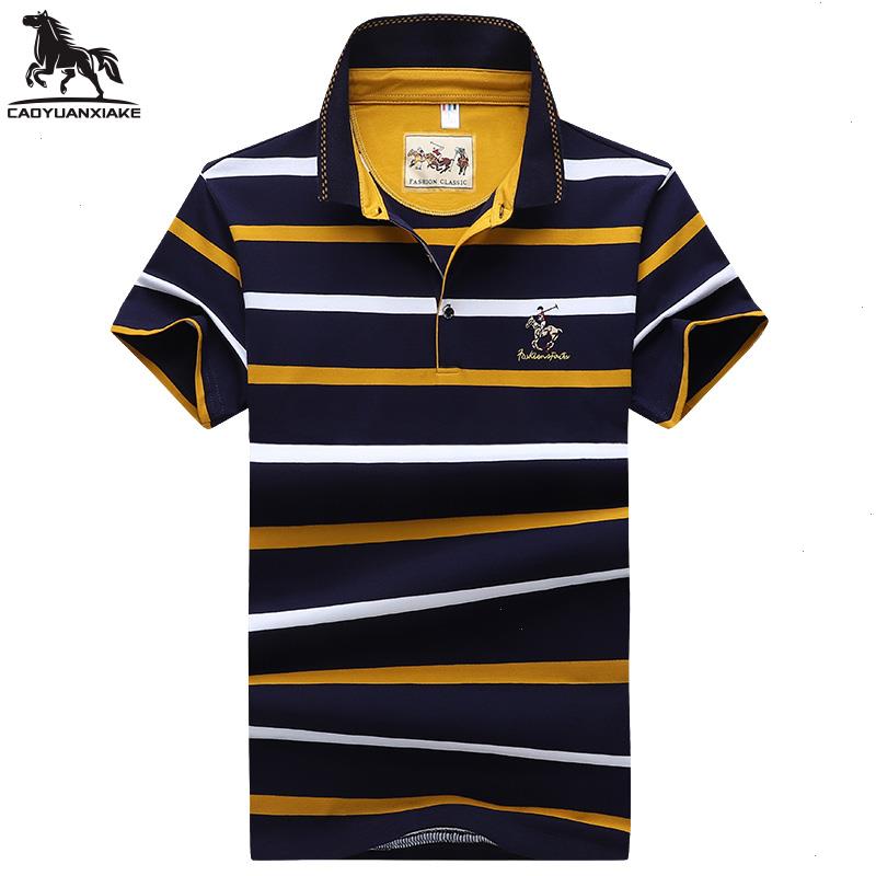 

Polo Shirt Men High Quality Summer Mens Short-sleeved Embroidered Stripes Business Casual 3631, 8037 blue