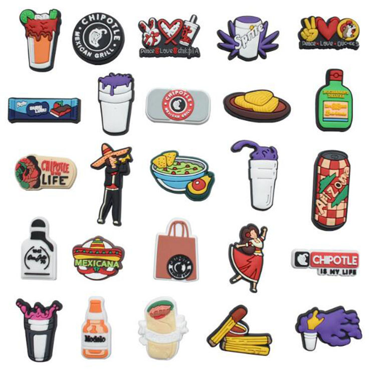 

fast delivery mexican series food croc charms clog bracelet wristband decoration buckle gift