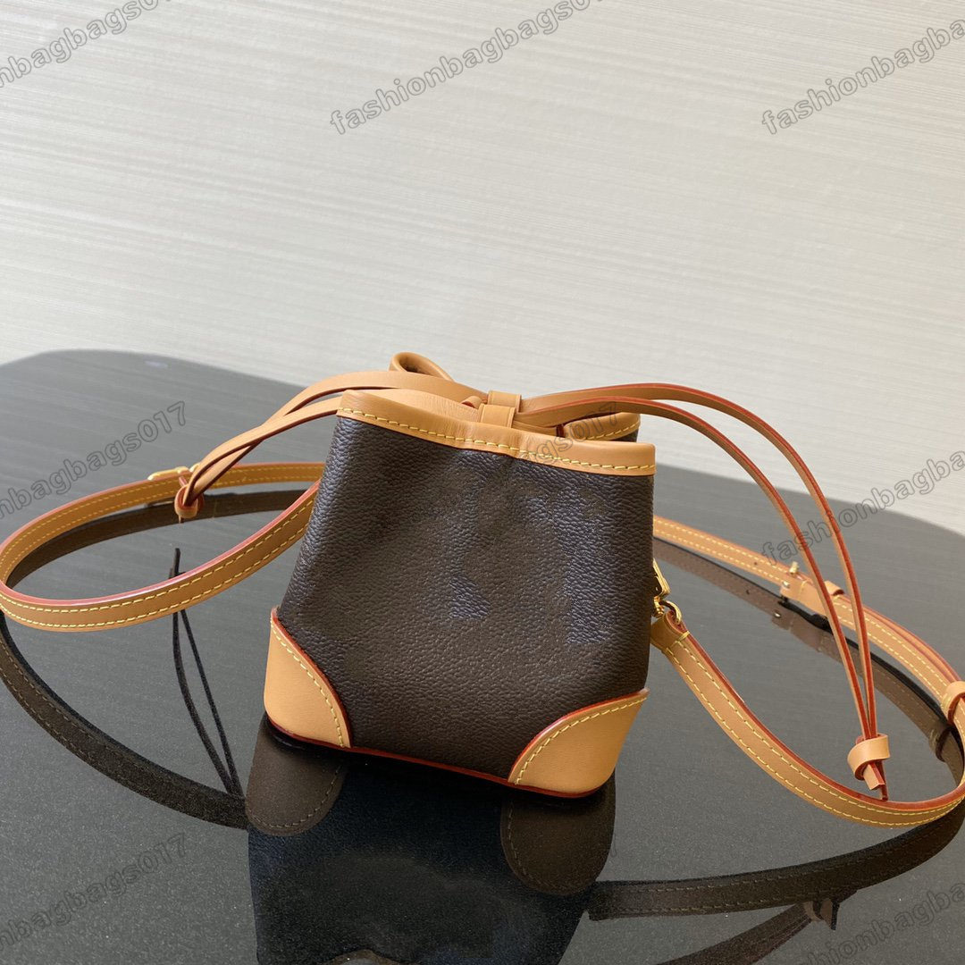 

2022 NEONOE Mini Bucket Bag Luggage Tag Crossbody Bags Drawstring Closure Wallet Designer Handbags Noe Purse M57099