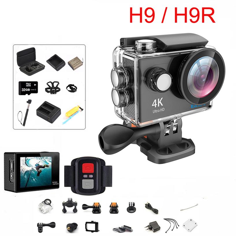 

Original H9 / H9R Action Camera Ultra HD 4K / 30fps WiFi 2.0" 170D Underwater Waterproof Cam Helmet Vedio Sport pro Cam2111