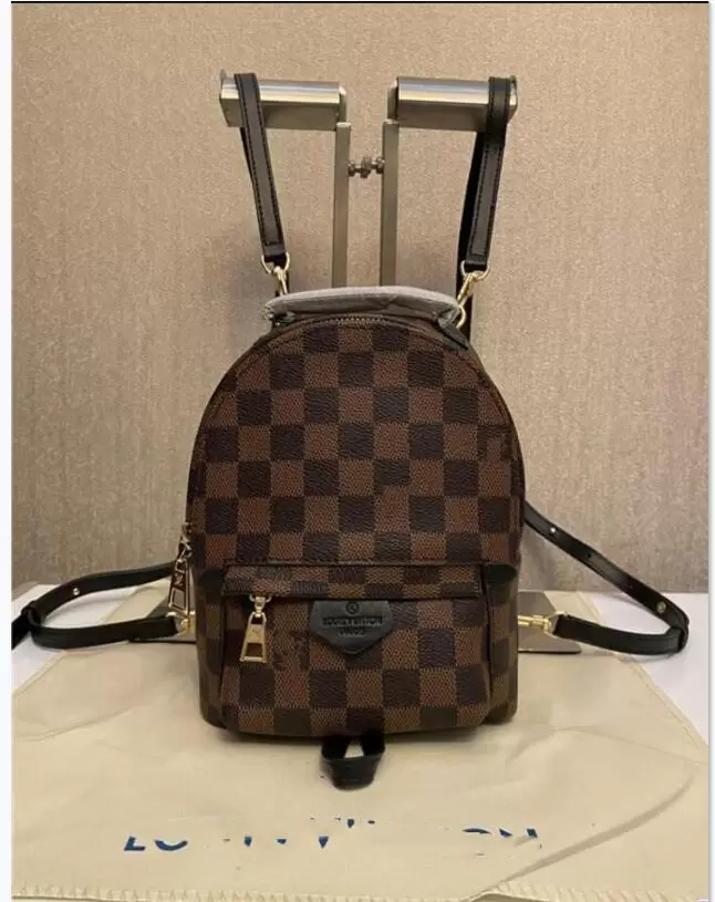 

New High Quality Arrival PU Leather Backpack Bag Women's Backpacks Designer Backpacks Bags Fashion Casual Women Small Back pack PALM SPRINGS, Bk1