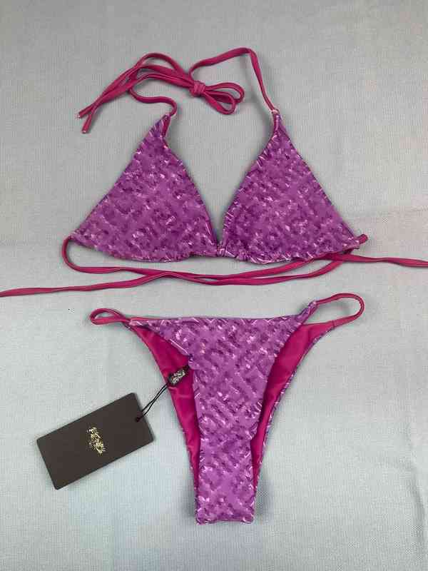 

Swimsuit Trendy Women' Fashion Printed Sexy Split Ff Letter Net Mother Holiday, Purple