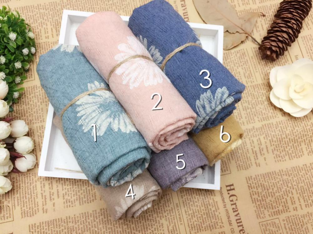 

Scarves 2022 Cotton Daisy Print Scarf Children Flower Shawl Wrap