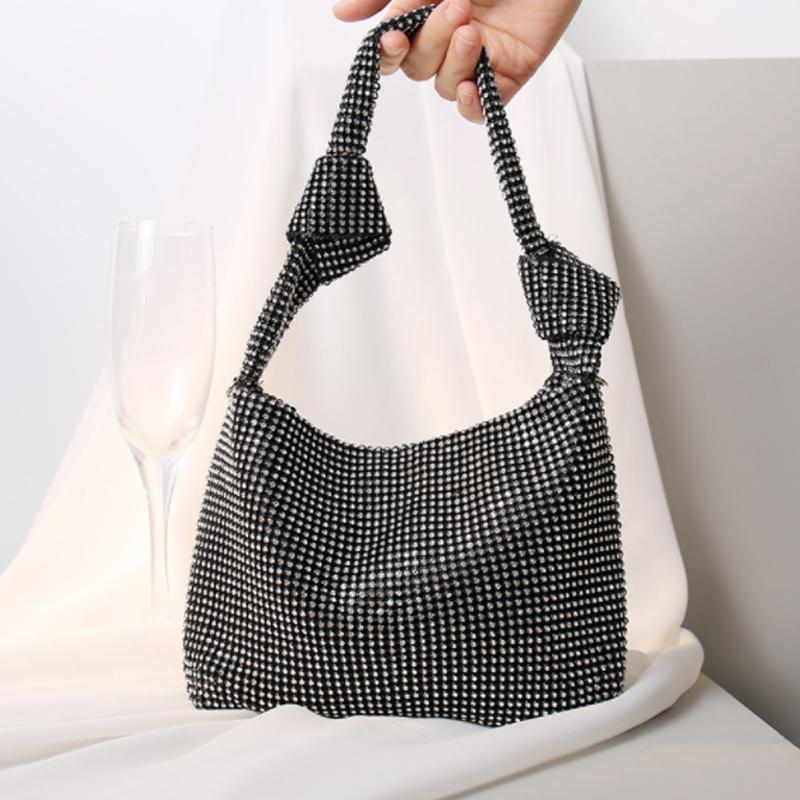 

Evening Bags Rhinestone Bag Full Of Drill Armpit Chain Strip Messenger Female Fairy Shopping Clutch Handbag Ladies Rhinestones PurseEvening, Silver
