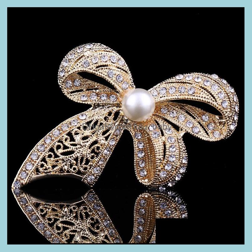 

Pins Brooches Jewelry Gold Pins For Women Girl Gift Rhinestone Flower Brooch Shawl Ladies Wedding Dress Buckle Drop Delivery 2021 Pr9Mv