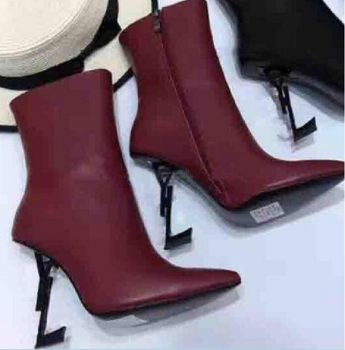 

With Box Brand Woman Boots Wedding Shoes High-heeled Real Leather Boots Winter Boots Fashion Pumps High Heels Designer 35-43