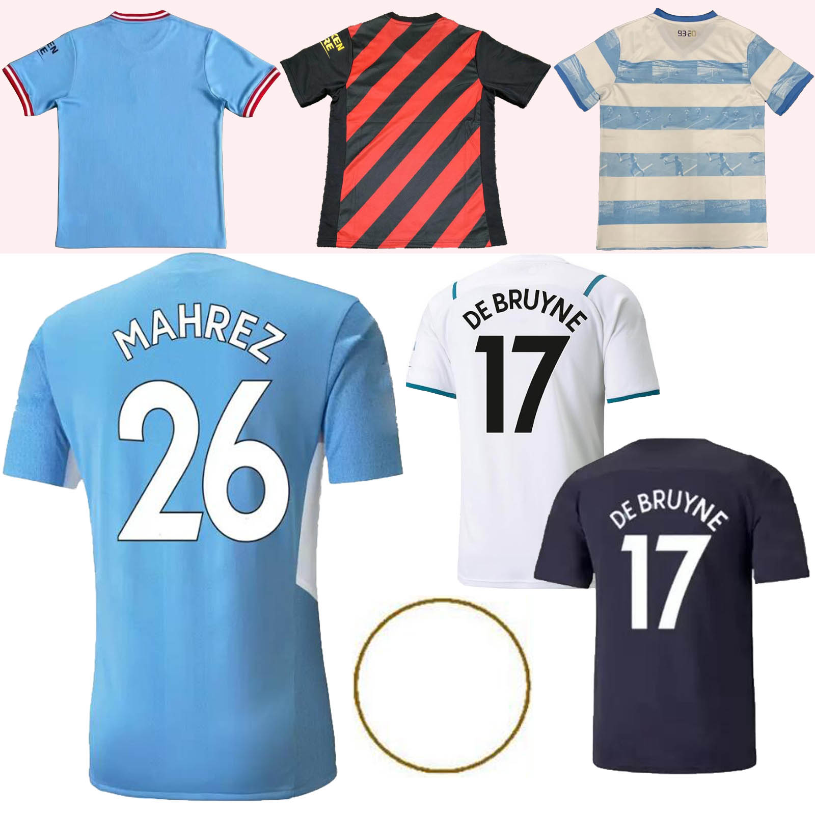 

HAALAND #9 soccer jersey DE BRUYNE GREALISH STERLING 21 22 23 Maillots de football 2022 2023 G. JESUS FERRAN MAHREZ men kit shirt uniforms maillot foot, 21-22 away+ucl