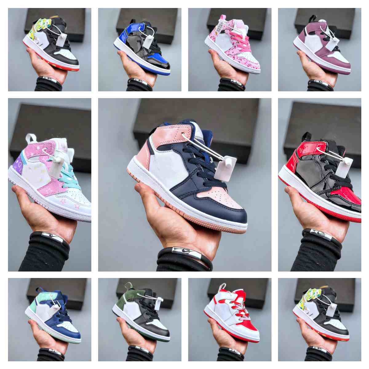 

Jumpmans Kids sports Shoes 1 1sPaint Drip Light Smoke Grey Pink Quartz Shadow Lucky Green Boys Girls Toddler Outdoor Sneakers Size 22-37.5
