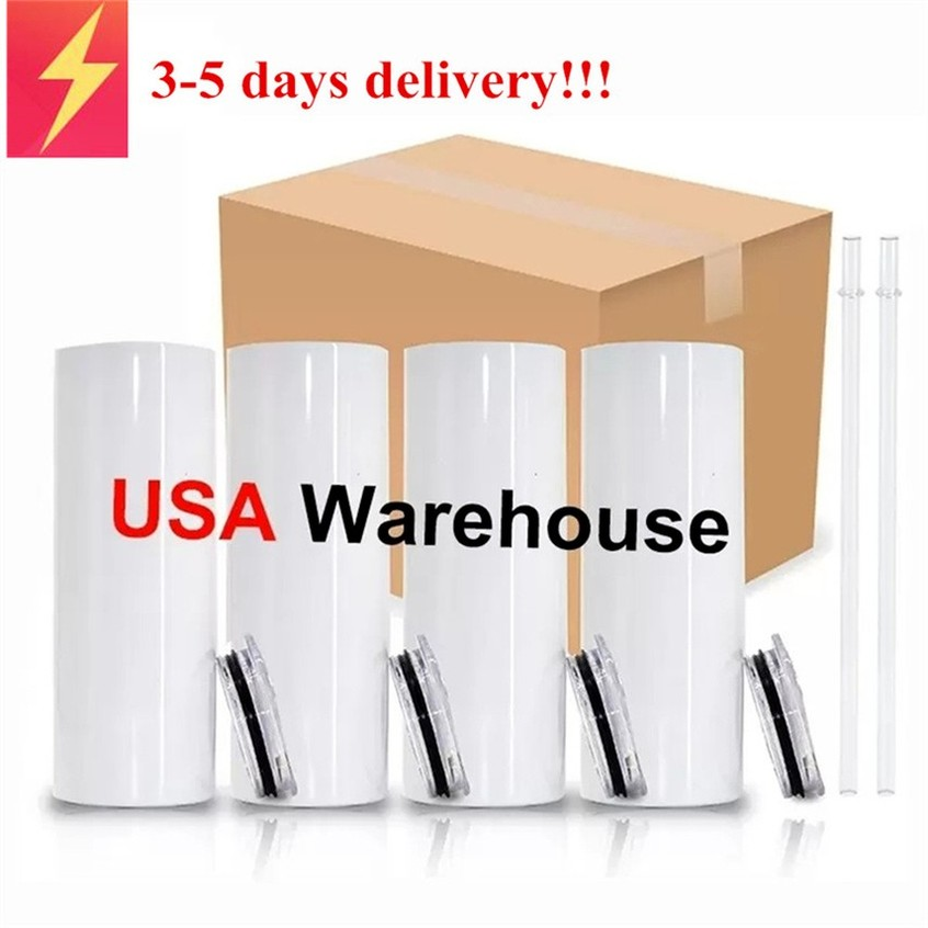 

STRAIGHT 20oz Sublimation Tumbler Blank Stainless Steel Tumbler DIY Straight Cups Vacuum Insulated 600ml Car Coffee Mugs sxa25, As pic