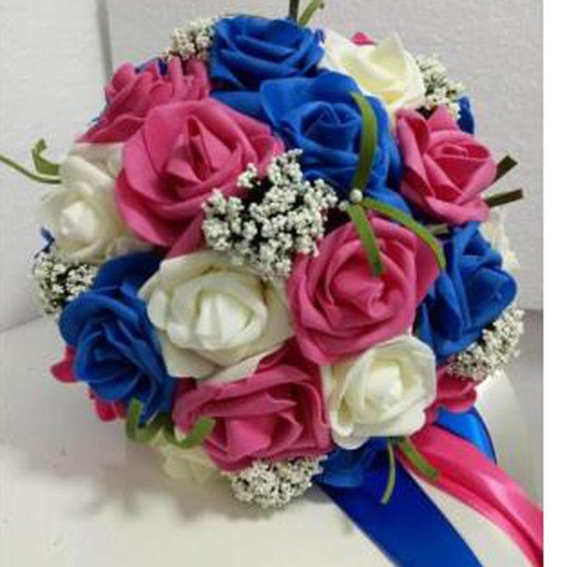 

Wedding Flowers Accessories Bridal Bouquet Pink Red Purple Artificial Buque De Noiva High QualityWedding