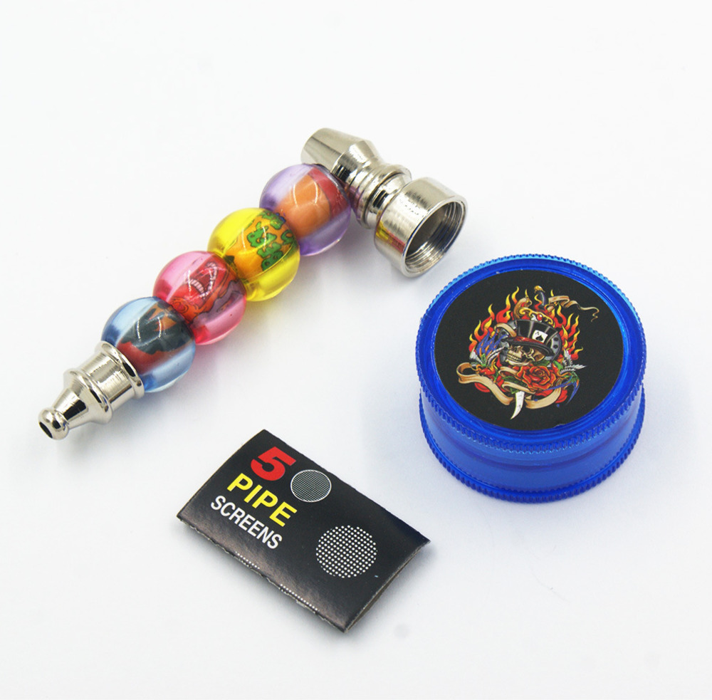 

Smoking pipes set mental man water pipe Metal sheets potable glass pipe with grinders
