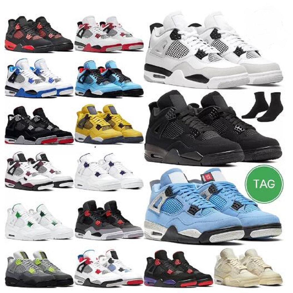 

Military Black 4S Basketball Shoes Men Women Sail 4 Infrared University Blue Black Cat Fire Red Royalty Neon Dark Mocha 85 Georgetown Outdoor Trainer, # 5