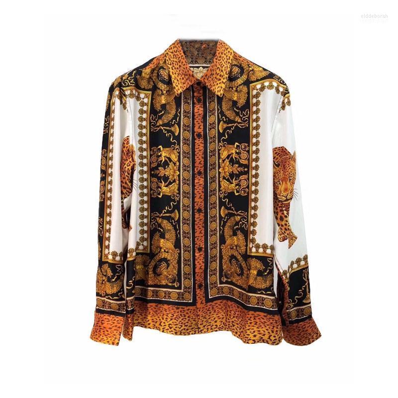 

And American Men's European Clothing 2022 Autumn Style Long Sleeve Lapel Court Vintage Printed Shirt Casual Shirts Eldd22, Multi