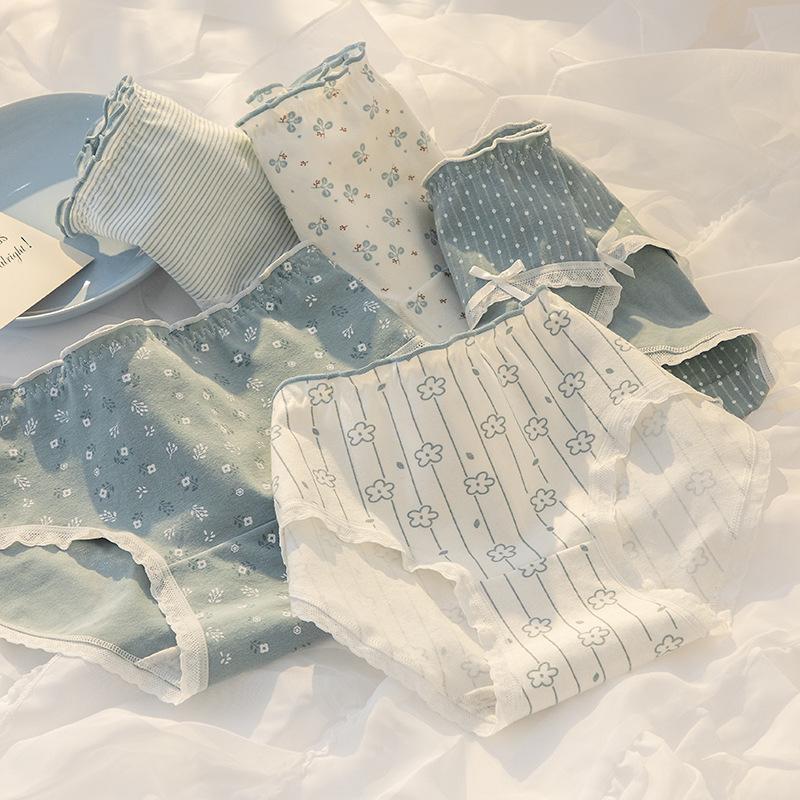 

Women's Panties 3Pcs Cotton Underwear Sexy Lace Bow Mid Waist Women's Girls Briefs Female Seamless Panty Comfort Intimates LingerieWomen, Picture 07