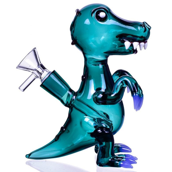 

Hookahs Dark green glass Bong Cute dinosaur Dab Rigs Downstem Perc 14mm bowl Smoking Pipe Accessory Water bongs