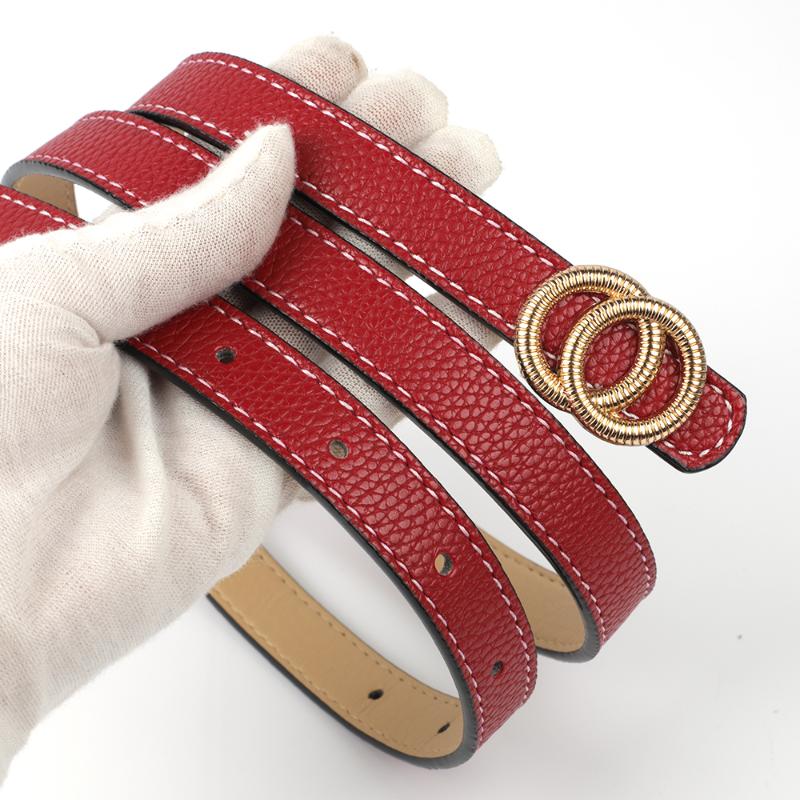 

Belts Fashion Double Ring Women Belt PU Leather Waistband Metal Buckle Pin Waist Strap Casual All-Match Jeans Dress BandBelts, Pink