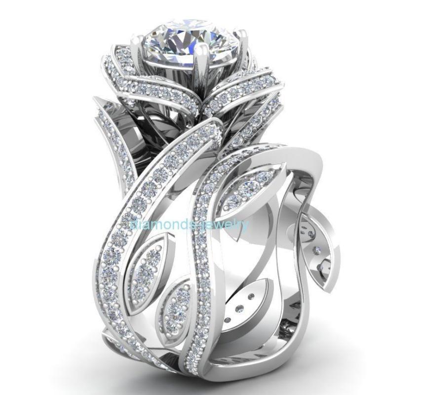 

Wedding Rings 2PC Ring Set Winding Design Infinity Romantic Band For Couple Love Wholesale Fashion Jewelry