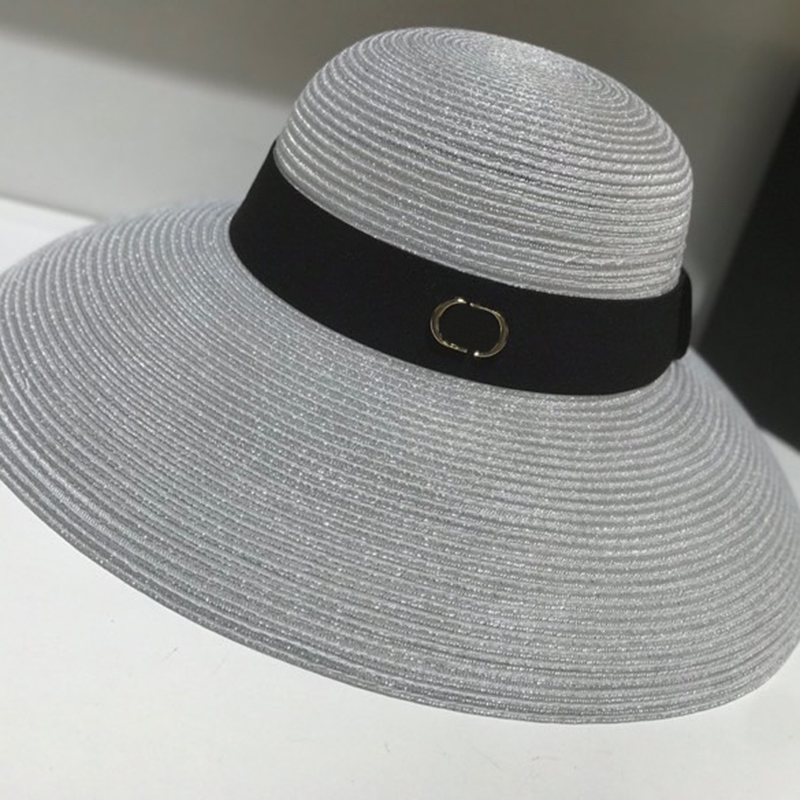 

Street Cool Straw Hats Woman Summer Vintage Outdoor Sun Protection Designer Cap Solid Color Breathable Caps Bandage Wide Brim Brand Hats