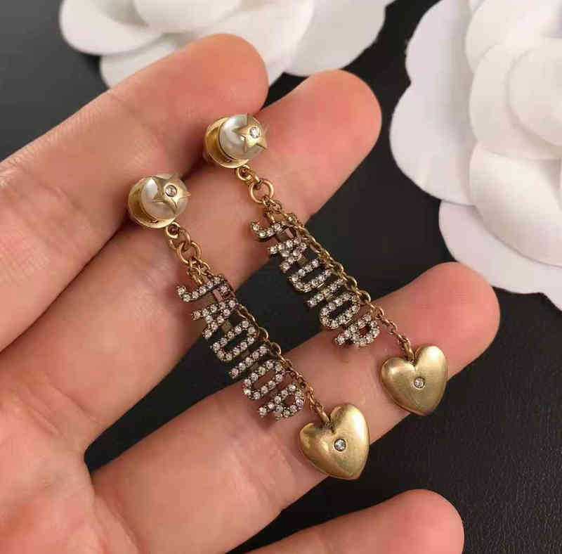 D HOME NOUVELLE LETTRE 925 SIER EARTLE Longles boucles d'oreilles 2022 Brand de luxe Design de mode polyvalent bijoux pour dames