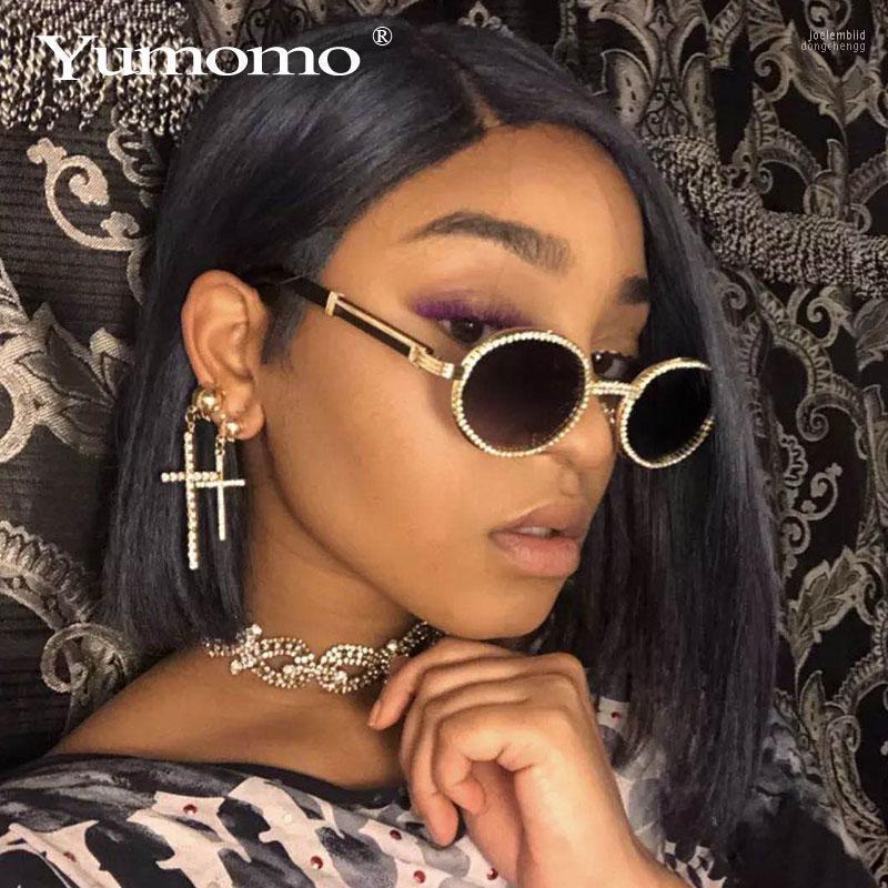 

Sunglasses Retro Round Diamond Men 2022 Ladies Oval Crystal Wood Glasses Fashion UV400 Gafas De Sol