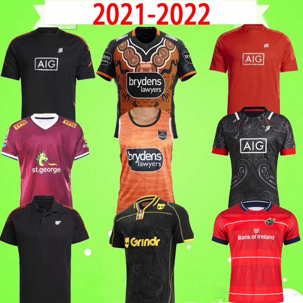 2021 2022 Fashion Biarritz Minster All Queens Black West Tiger Jerseys T-Shirts Red Rugby League Jersey 21 22 MENS'S'S S-5XL TOP Quality