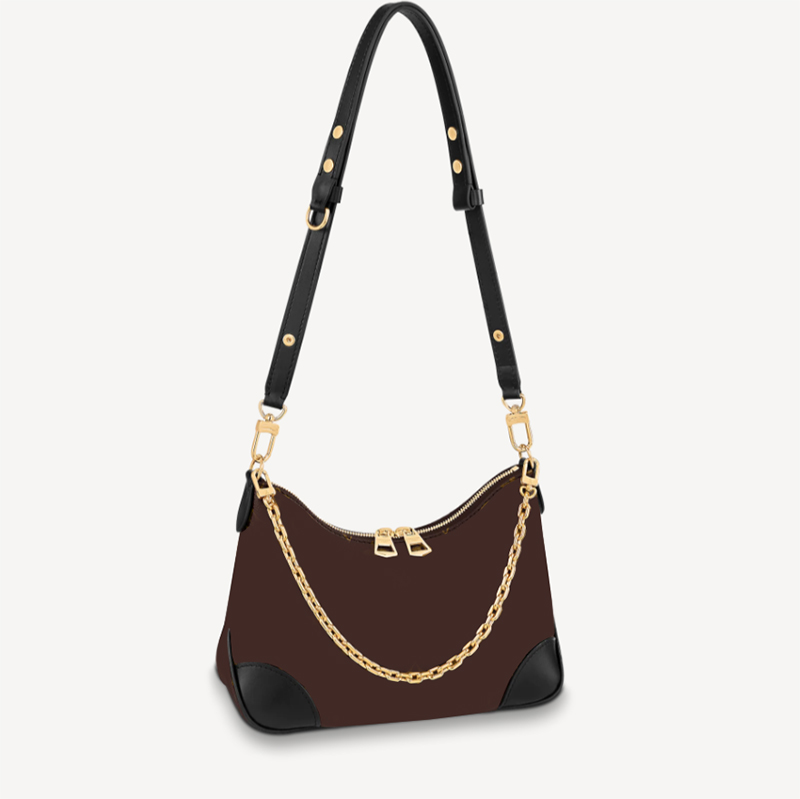 

Luxury Designer Bags High Quality PU Leather Ladies Shoulder Bags boulogne Fashion Letter Pattern Women Handbags 2022 New Chain Messenger Bagss wallet, Black