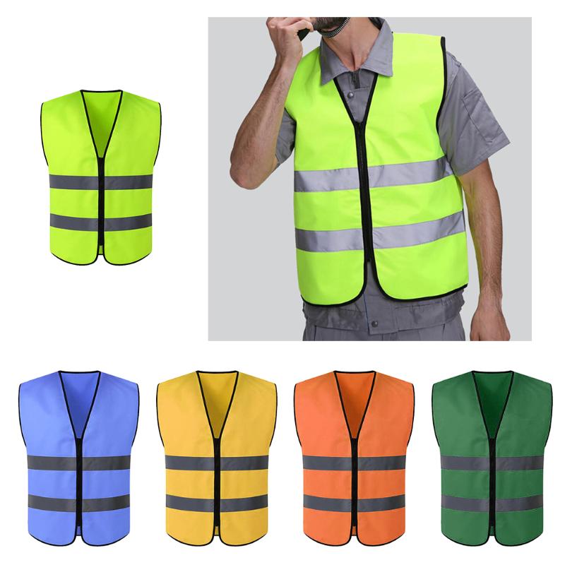 

Motorcycle Apparel High Visibility Waistcoat Safety Vest With Reflective Strips XL Size 5 Color