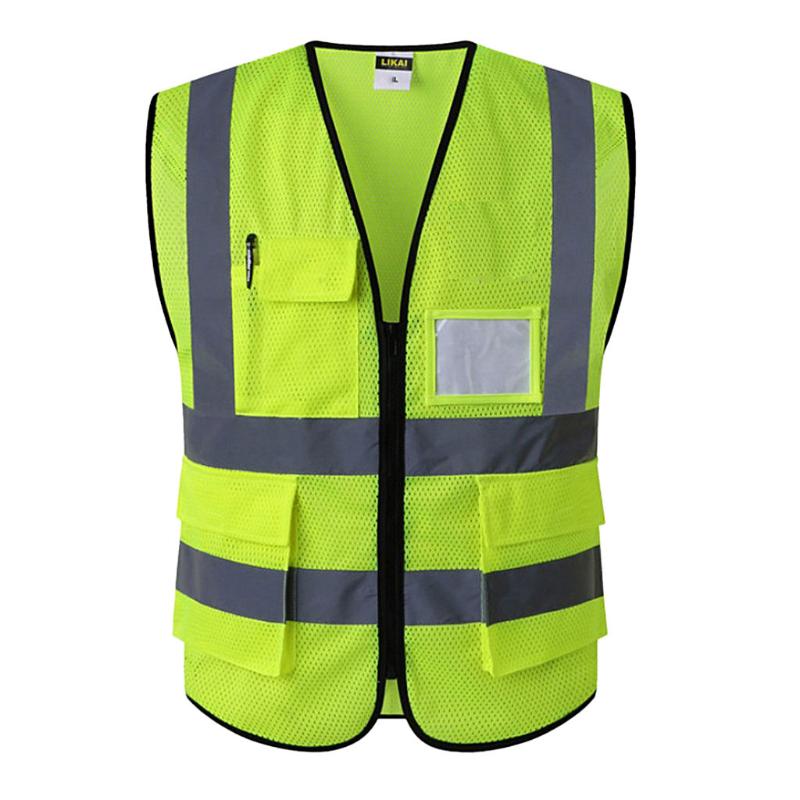 

Motorcycle Apparel Reflective Safety Vest Engineer Construction Gear With Pockets