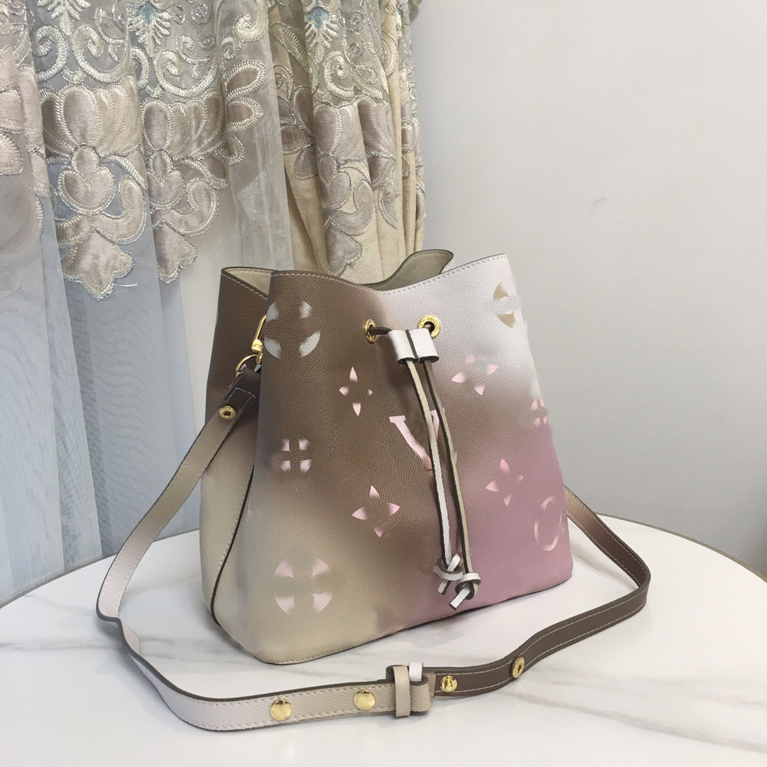 

Gradient Color Luxury Designer NEONOE Crossbody Bucket Bag Handbags Purses Drawstring Women Shopping Shoulder Totes Genuine Leather Bags Backpacks, You can look more picture