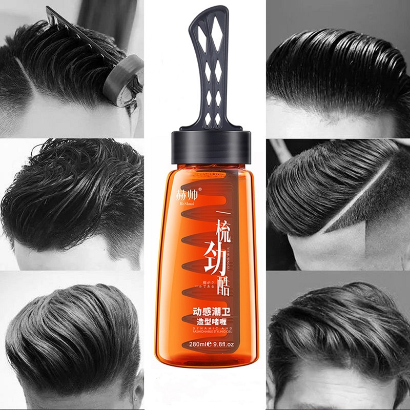 

Professional 2-in-1 Hair Wax Gel With Comb Long-lasting Fluffy Hair Pomade Mud Men Cream Salon Styling Tool