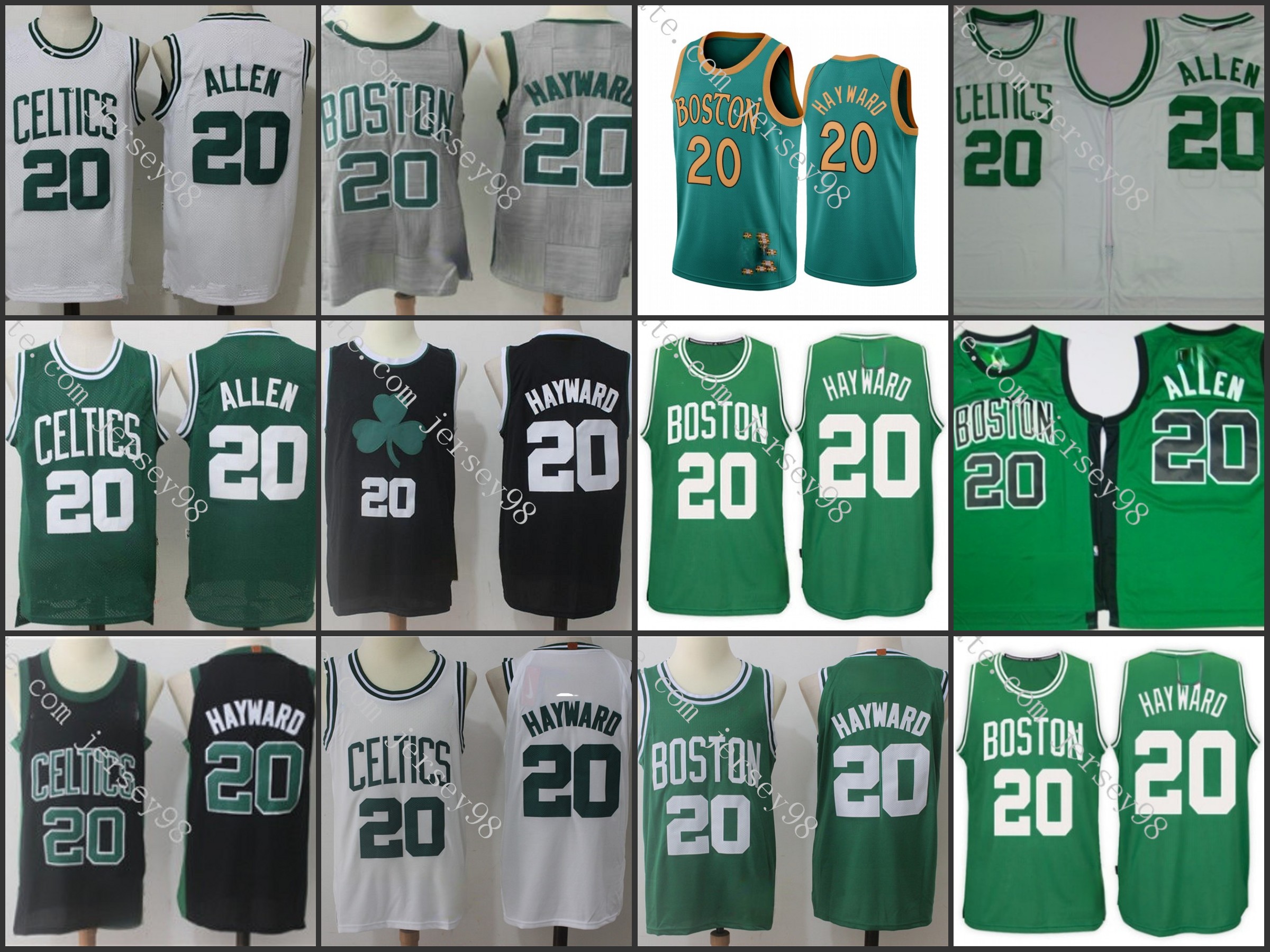 

Boston''Celtics''men Green 20''Gordon''Hayward allen retro Basketball''Jersey
