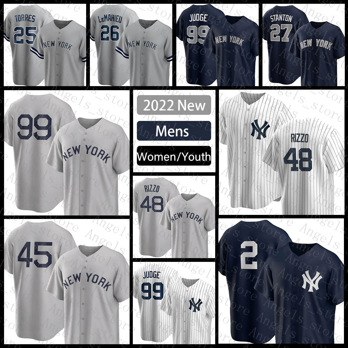 

New York''Yankees''Mens Baseball Jersey Aaron Judge Women Gerrit Cole Youth Anthony Rizzo Derek Jeter DJ LeMahieu Josh Donaldson Giancarlo Stanton, Have name(yangji