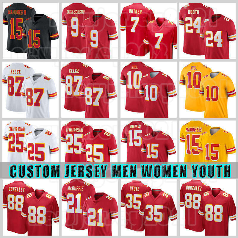

Patrick Mahomes Travis Kelce JuJu Smith-Schuster Football Jerseys Chris Jones Clyde Edwards-Helaire Chiefes Creed Humphrey Kansases City Trent McDuffie Willie Gay, Custom men (qiuzhang)