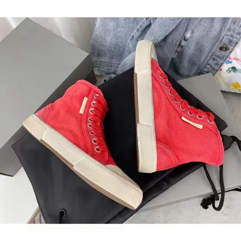 

Red Platform Designer Sneakers High Tops Fashion Casual Shoes Men Women Trainers Luxury Canvas Shoe