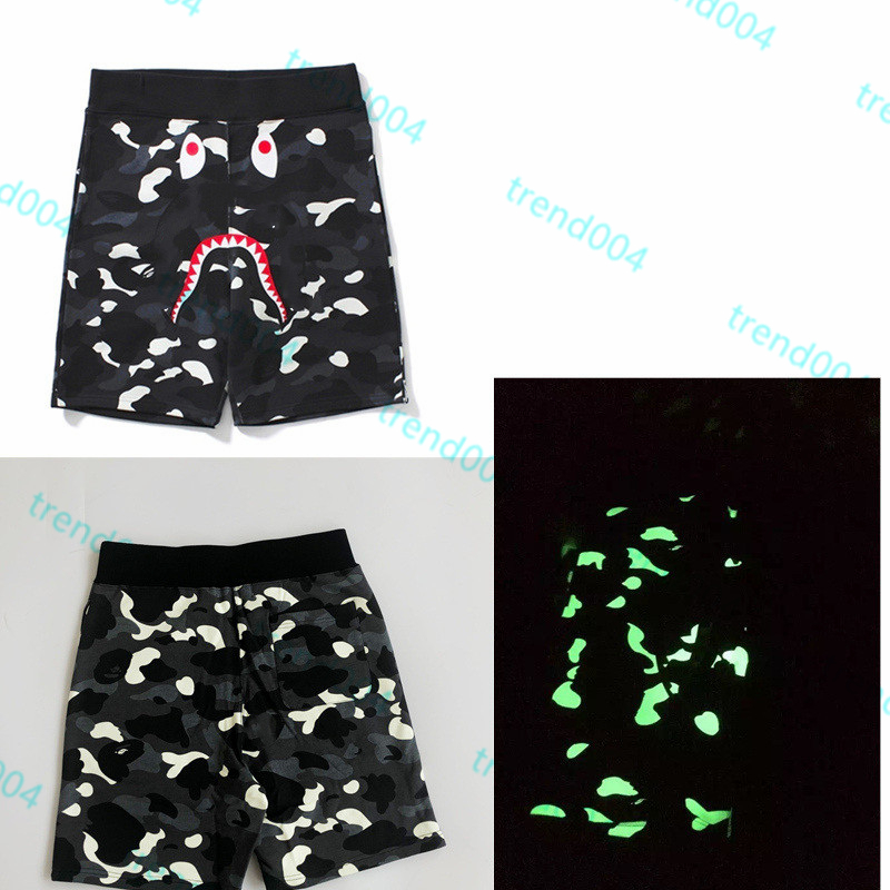

High Quality Apes Men's Shorts Japanese Shark ape head Luminous camo Star galaxy Spots Men and women couples with the same 100% Cotton shorts 1-5, 1 pcs buttons