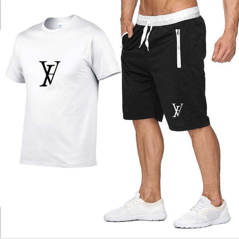 

Men's Fashion Tracksuit sets with Letters Embroidery Sportswear Short Sleeves Pullover Jogger Pants Suits O-Neck Sportsuit, Purple