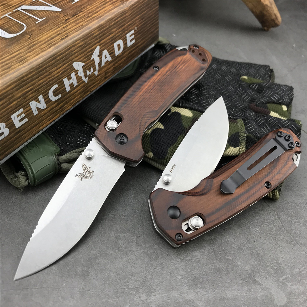 

Benchmade 15031-2 Hunt North Fork AXIS Folding Knife 2.97" S30V Blade, Stabilized Wood Handles, Outdoor Camping Hunting Pocket Tool EDC KNIVES (2 Versions Available)