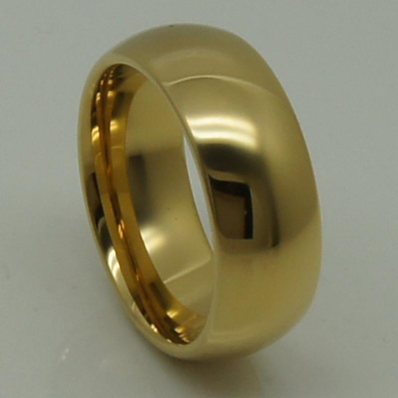 

Wedding Rings Men/women 8mm Dome Confortable Classic Gold Plating Hi-tech Scratch Proof Tungsten Ring 1pcWedding