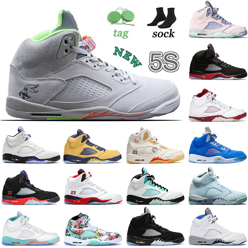 

New Rabbit Desig Mens Basketball Shoes Retros 5 Mens Jumpman 5s Vintage Helmet Hare Easter White Metallic Black Cate Gold Pink Womens Sneakers Trainers Designers, P42 40-47 alternate grape