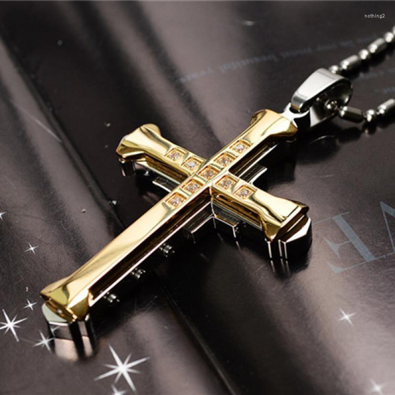 

Pendant Necklaces Men's Stainless Steel Cross Necklace Fashion Religious Style Faith Amulet JewelryPendant