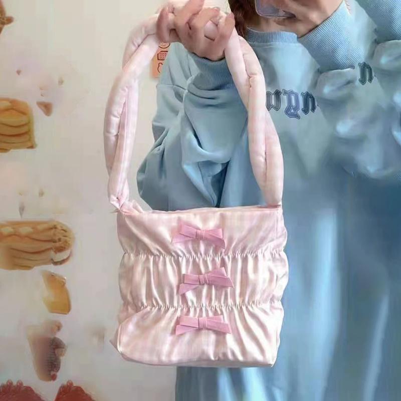 Sacs polochons rose Kawaii élégant Vintage sac à main dames Plaid sombre esthétique Designer Alt corée mode décontracté sac à bandoulièreDuffel